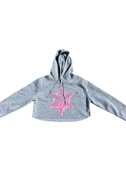 Cropped Pink star Hoodie