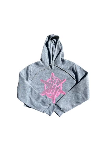 Cropped Pink star Hoodie